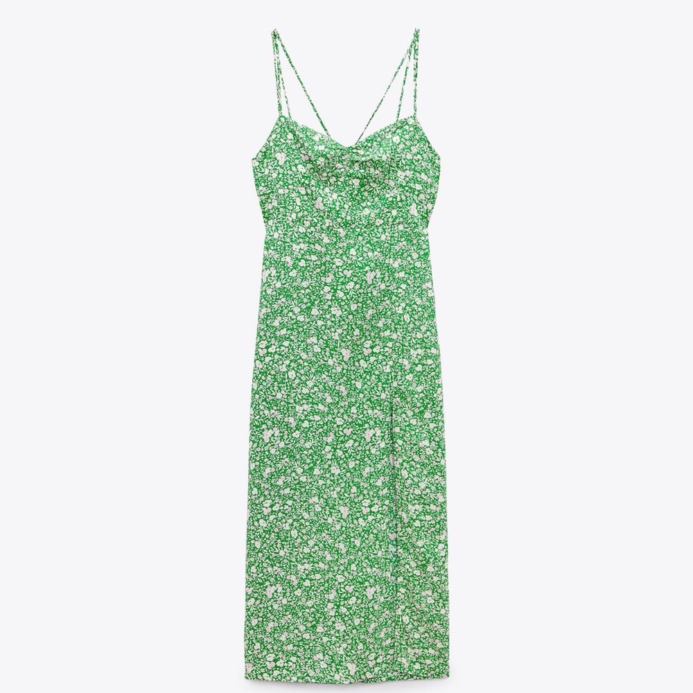 Zara Green Floral Corset Style Dress